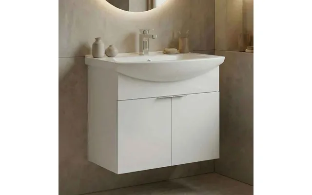 Purus 650mm Wooden Wall Mounted Vanity Unit & Basin In White