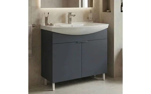 Purus 800mm Wooden Vanity Unit & Basin In Matte Anthracite