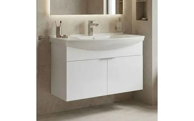 Purus 800mm Wooden Wall Mounted Vanity Unit & Basin In White