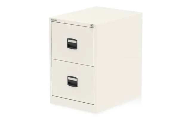 Qube Steel 2 Drawers Filing Cabinet In Chalk White