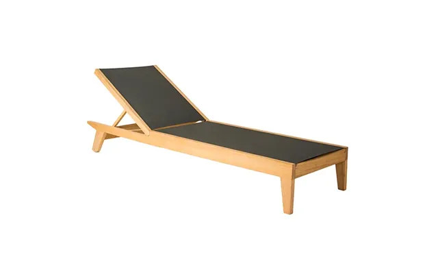 Robalt Outdoor Wooden Adjustable Sling Sun Bed In Natural