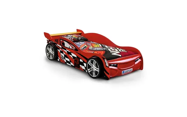 Sabaean Kids Racing Car Bed In High Gloss Red
