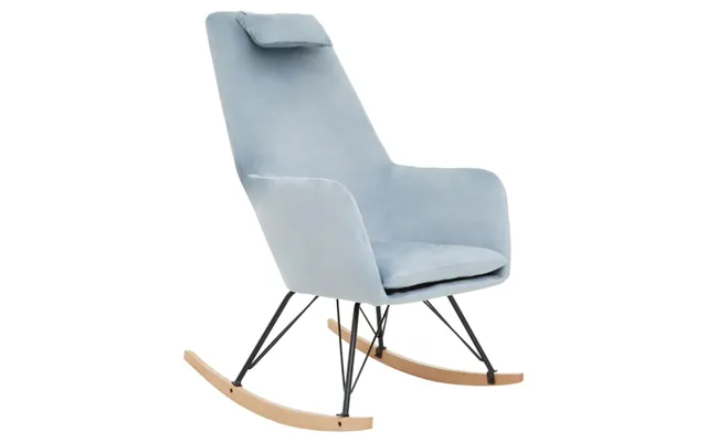 Salvo Velvet Rocking Chair In Blue
