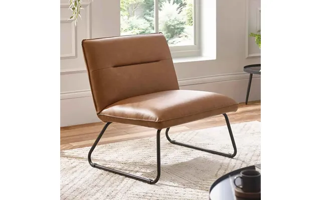 Savelle Faux Leather Lounge Chair In Brown