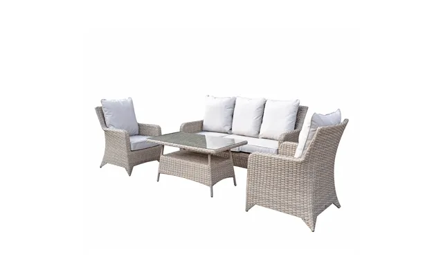 Savvy Rattan Garden 5 Seater Sofa Set With Coffee Table In Natural