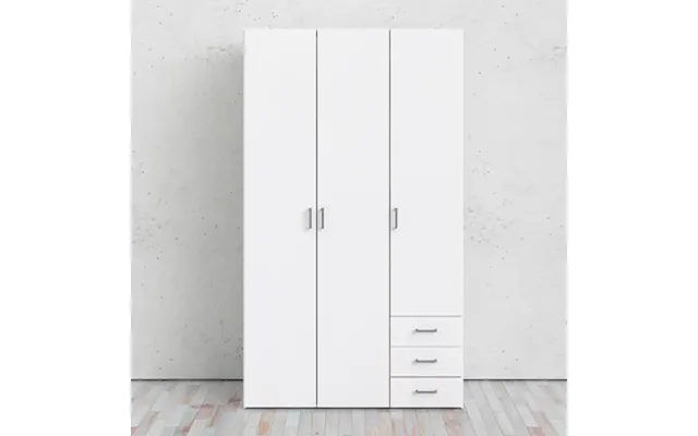 Scalia Wooden Wardrobe With 3 Doors 3 Drawers In White
