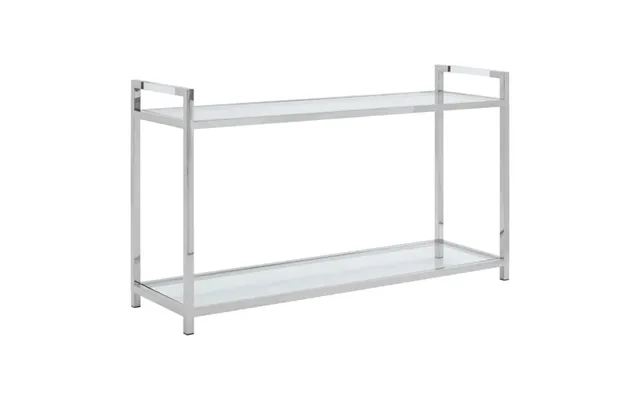 Sceptrum Clear Glass Top Console Table With Silver Steel Base