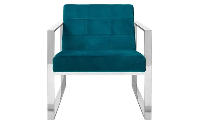 Sceptrum Velvet Lounge Chair With Steel Frame In Teal
