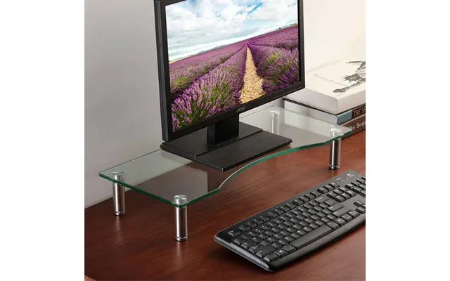 Sorella Clear Glass Monitor Stand Riser