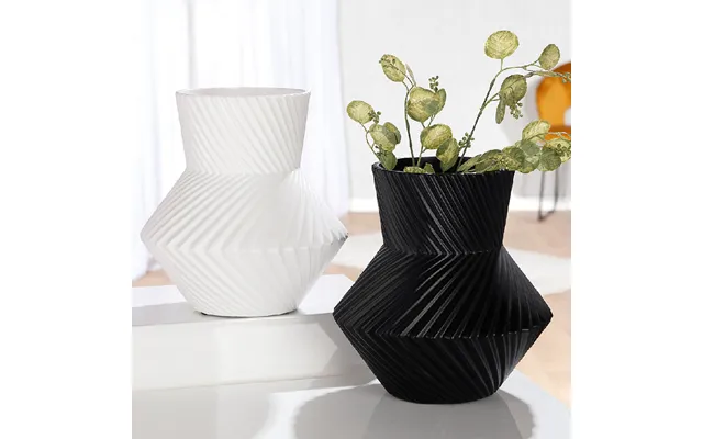 Sorelli Large Ceramic Round Set Of 2 Vase In Black And White