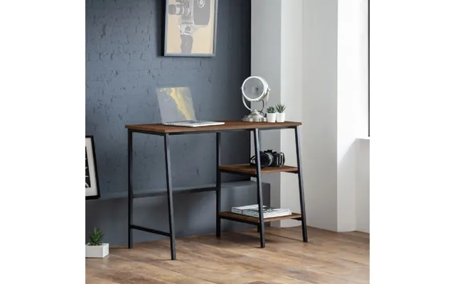 Tacita Wooden Laptop Desk With 2 Shelves In Walnut