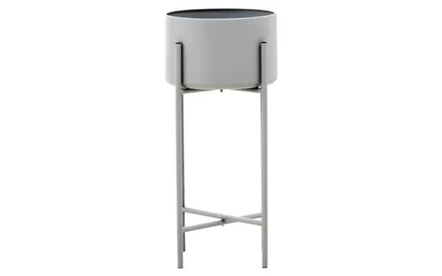 Tavira Large Metal Floor Standing Planter In Grey