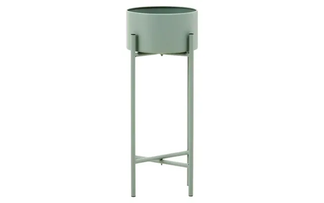 Tavira Small Metal Floor Standing Planter In Green
