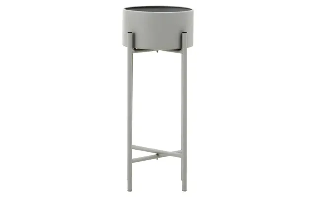 Tavira Small Metal Floor Standing Planter In Grey
