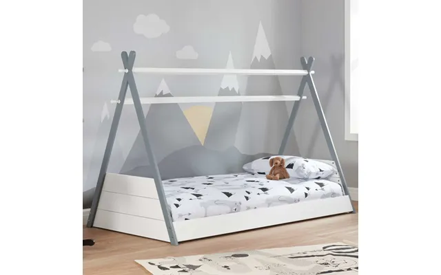 Tepees Wooden Children Single Bed In White And Grey