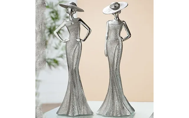Terrell Polyresin Set Of 2 Lady Diva Hands In Hip Sculpture In Silver