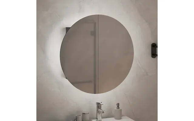 Trail Small Bathroom Mirrored Cabinet In Grey With Led