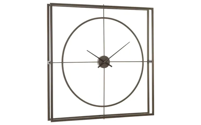 Trigona Square Metal Wall Clock In Rustic Copper Frame