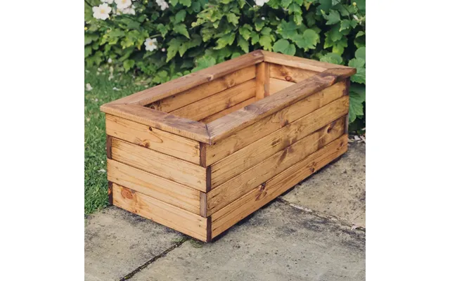 Vail Small Wooden Garden Trough Planter In Natural