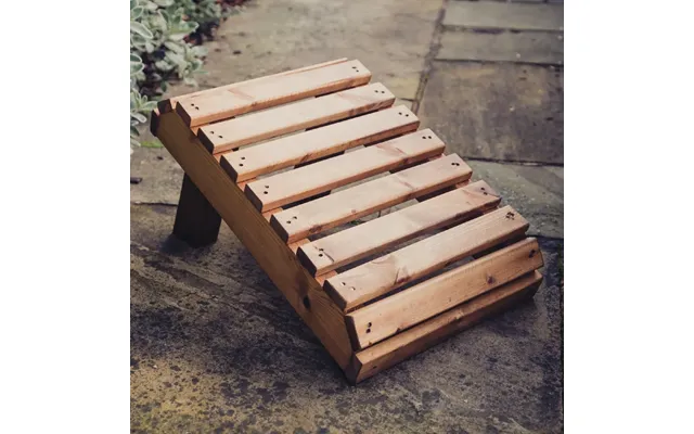Vail Wooden Garden Footstool In Natural