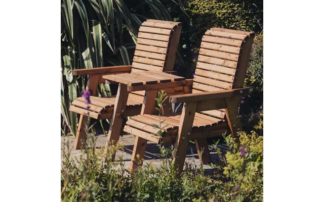 Vail Wooden Garden Square Love Seat In Natural