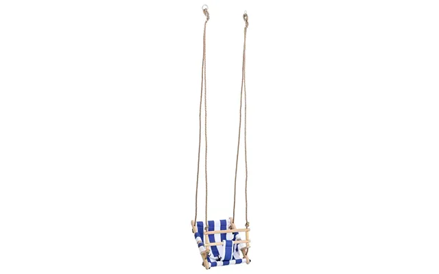 Vineland Wooden Baby Swing With Safety Belt In Blue And Natural