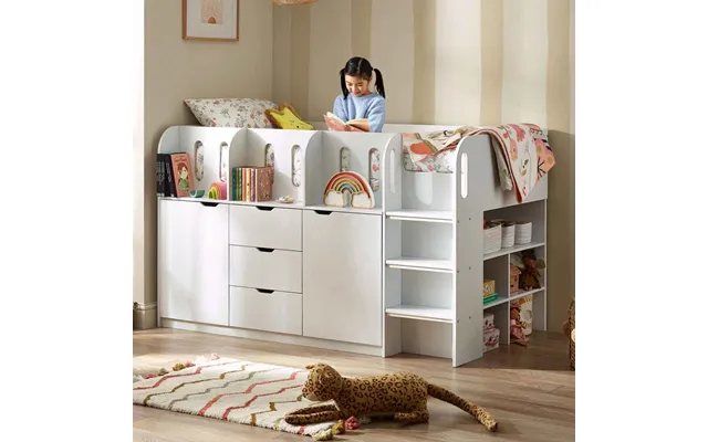 Virelli Wooden Mid Sleeper Bunk Bed In White