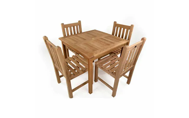 Willow Wooden Square Dining Table With 4 Chairs In Natural