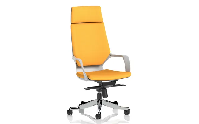 Xenia High Back Fabric Office Chair With Arms In Senna Yellow