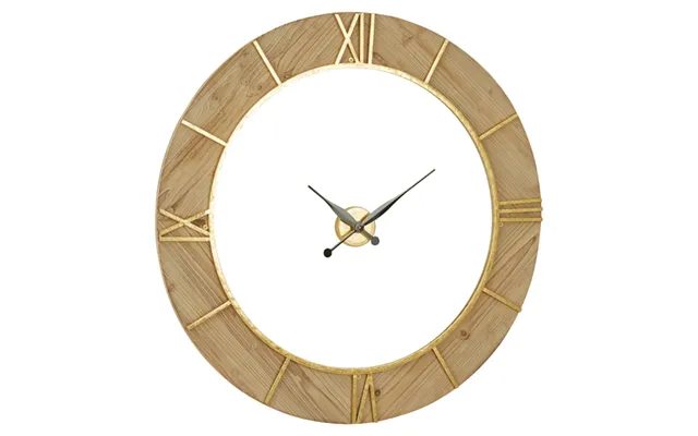 Xuange Round Wooden Wall Clock In Natural And White Frame