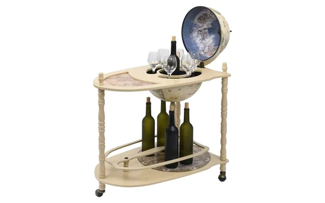 Zinnia Wooden Freestanding Globe Bar Wind Stand In White
