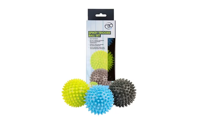 Fitness Mad Spikey Massage Balls - Set Of 3 Blue, Green & Grey