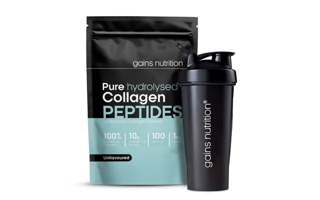 Bovine Collagen Peptides Powder 1kg 600ml Shaker Black