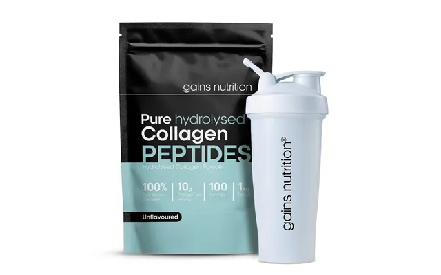 Bovine Collagen Peptides Powder 1kg 600ml Shaker White