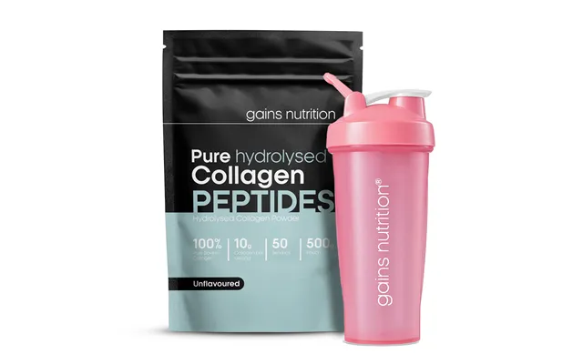 Bovine Collagen Peptides Powder 500g 600ml Shaker Pink product image