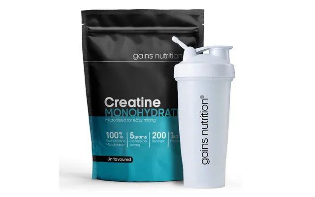 Creatine Monohydrate Powder 1kg 600ml Shaker White