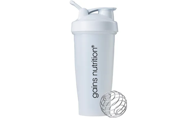 Gains Nutrition Shaker Bottle White