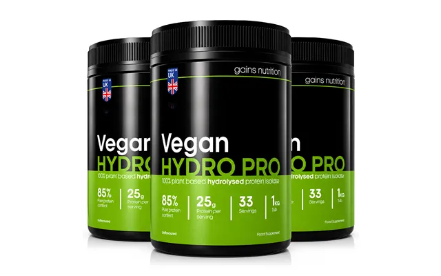 Vegan Hydro Pro Hydrolysed Protein 1kg 3 Pack Bundle
