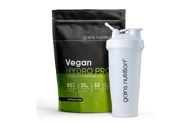 Vegan Hydro Pro Hydrolysed Protein 1kg 600ml Shaker White