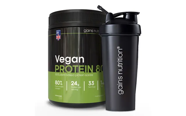Vegan Protein 80 1kg Tub 600ml Shaker Black product image