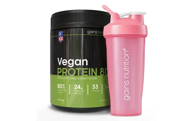 Vegan Protein 80 1kg Tub 600ml Shaker Pink