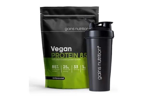 Vegan Protein 85 1kg 600ml Shaker Black