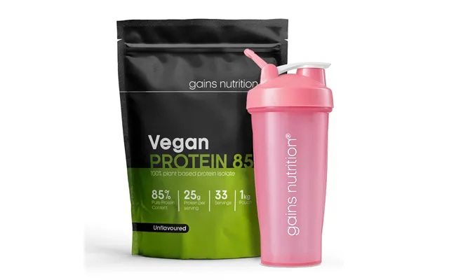 Vegan Protein 85 1kg 600ml Shaker Pink
