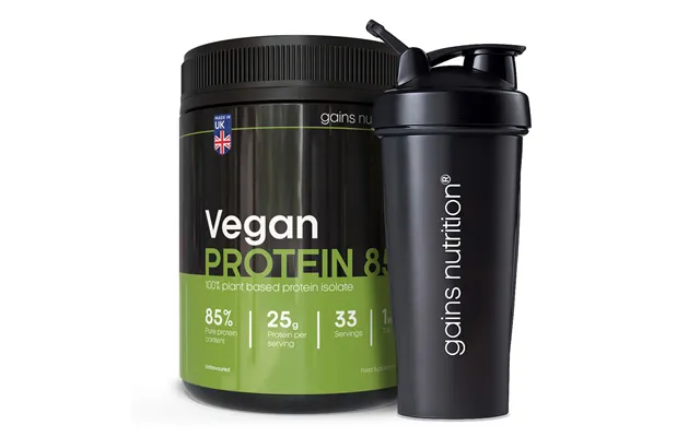 Vegan Protein 85 1kg Tub 600ml Shaker Black