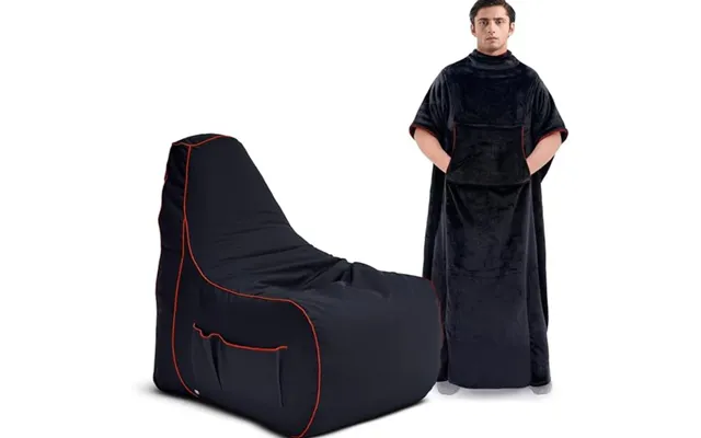Gaming Blanket & Bean Bag Chair Gamer Beanbag & Blanket With Pockets