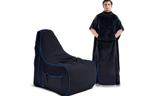 Gaming Blanket & Bean Bag Chair Gamer Beanbag & Blanket With Pockets