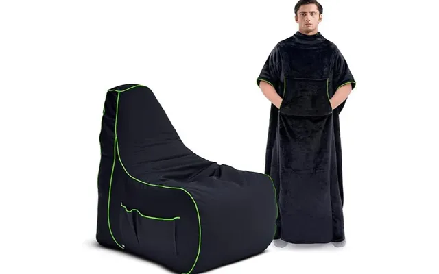 Gaming Blanket & Bean Bag Chair Gamer Beanbag & Blanket With Pockets