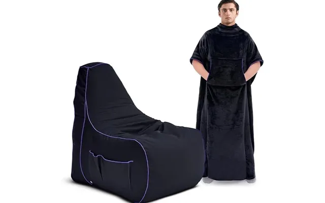 Gaming Blanket & Bean Bag Chair Gamer Beanbag & Blanket With Pockets
