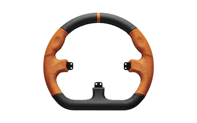 Asetek Closed D Orange Leather Rim Racing Wheel