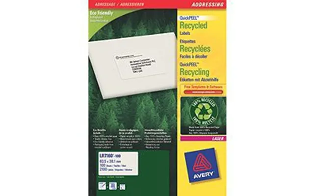 Avery Quickpeel Self-adhesive Label White 2100 Pc S